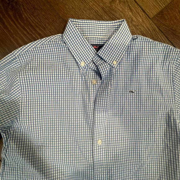 Boys Vineyard Vines Button Down Blue Gingham - Picture 3 of 11